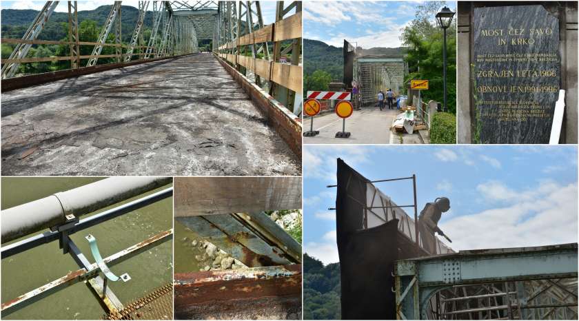FOTO&AVDIO: V Brežicah obnavljajo most čez Savo
