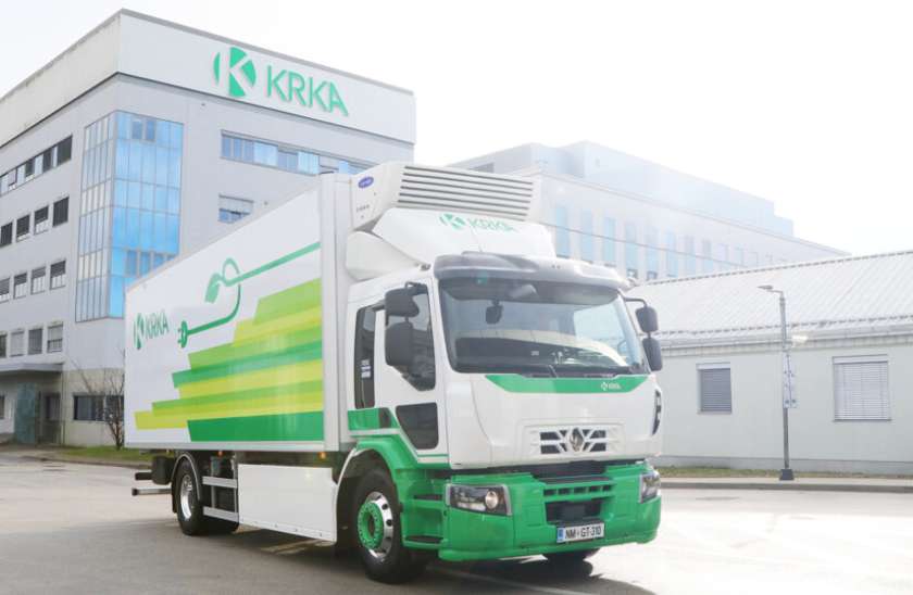 Krka s prvim električnim tovornjakom v Sloveniji