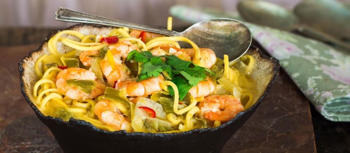 Laksa kari s kozicami
