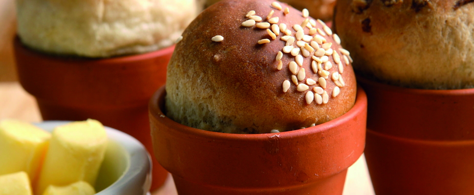 Kruh v cvetličnem lončku