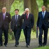 Zunanji ministri: Francoz Laurent Fabius, Ukrajinec Pavlo Klimkin, Nemec Minister Frank-Walter Stein