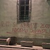 Grafit na cerkvi v Kobaridu je že drugi v enem letu.