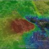 Primerjava satelitskih posnetkov kaže zvišanja in pogrezanja območij.JPG