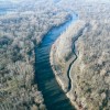 reka-mura, mura, struga, širitev, nasip, kanal, reka, dron, zrak, panorama, prekmurje, pomurje