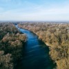 reka-mura, mura, struga, širitev, nasip, kanal, reka, dron, zrak, panorama, prekmurje, pomurje