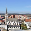 murska-sobota, panorama, mesto, urbano, zračni, mestno-jedro