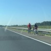 Kolesarja na Pomurski avtocesti