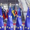 slovenija, EU, bruselj, zastave