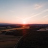 simbolična, dron, sončni-zahod, polje, kmetijstvo, sonce, nebo