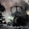 pozar, salovci, traktor