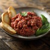 Steak,Tartare,With,Salad,And,Bread