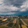 simbolična, dron, murska-sobota, polje, pšenica, oblaki, oblačno, nevihta, neurje, toča