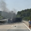 pomurska avtocesta, goreče vozilo