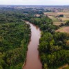 simbolična, nasip-ob-muri, gradišče, vodovarstveno-območje, dron, reka, gradnja