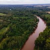 simbolična, nasip-ob-muri, gradišče, vodovarstveno-območje, dron, reka, gradnja