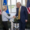 predsednica Predsednica Evropske komisije Ursula von der Leyen in predsednik ZDA Donald Trump
