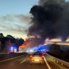 požar, tovorno vozilo, avtocesta