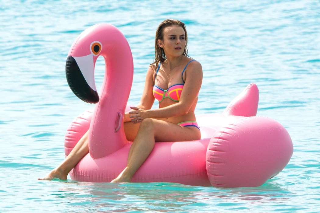 Tallia Storm, flamingo, napihljiva blazina