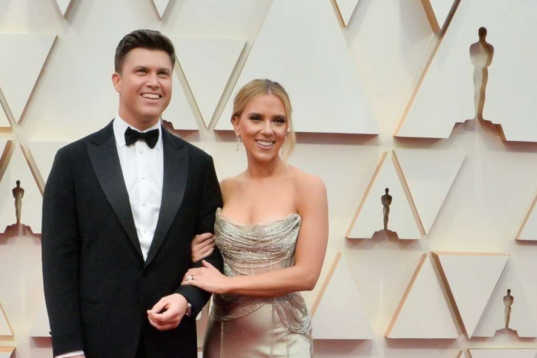 Colin Jost and Scarlett Johansson