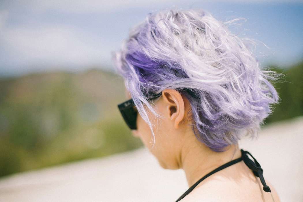 frizura, lasje, vijolična