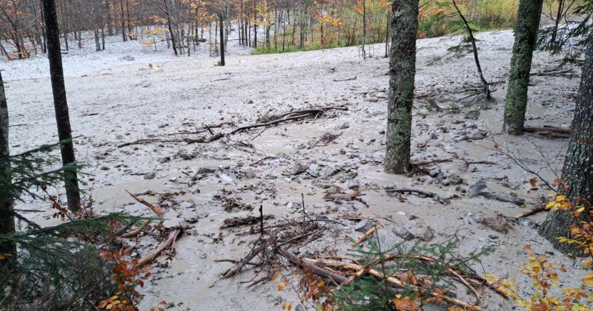 Foto in video: Veter povzročil razdejanje, pot v Tamar je smrtno