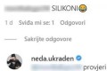 Komentar na IG profilu Nede Ukraden