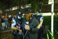 Protest anticepilcev, ki so vdrli v stavbo TV Slovenija - odstraniti jih je morala policija