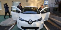 Župan in minister za infrastrukturo sta se popeljala tudi z električnim avtom, foto Tina Ramujkić