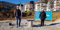 Mirna soseska, polozitev temeljnega kamna, Janez Prosenik in Dusan Skerbis