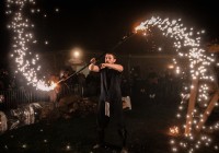 (FOTO) Ognjeni šov na noči čarovnic tudi letos ni razočaral