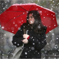 dežnik dež sneg ženska vreme