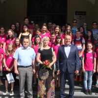 Ptujski župan Miran Senčar je sprejel Mladinski pevski zbor Mladika Ptuj