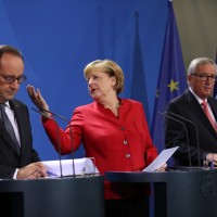Francois Hollande Angela Merkel Jean-Claude Juncker