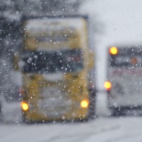zima, sneg, tovornjak, avtobus