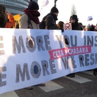 sporazum CETA, protest, evropski parlament, Strasbourg
