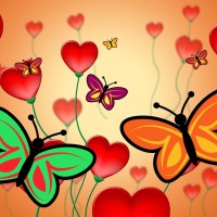 zveza, romantika, metuljčki