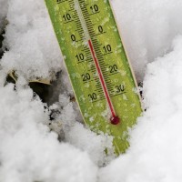 termometer, zima, sneg, mraz