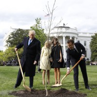 Donald Trump, Brigitte Macron, Melania Trump, Emmanuel Macron