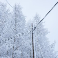 električni kabel, sneg, daljnovod
