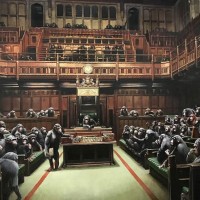 banksy, parlament opic