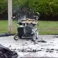 invalidski voziček, požar
