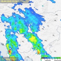 radarska slika padavin, 28.4.2019, obala