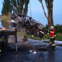 dominik, prometna nesreča, požar, Gänserndorf