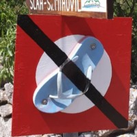 hrvaška, znak, prepoved nošenja japonk
