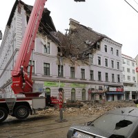 dunaj, wieden, porušena stavba, eksplozija