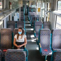 vožnja, vlak, slovenske železnice, koronavirus, maska