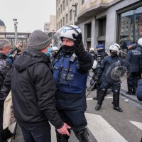 bruselj, protest, protikoronski-ukrepi