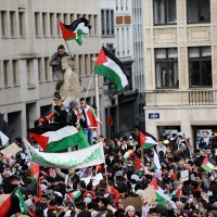 protest v podporo palestini, bruselj