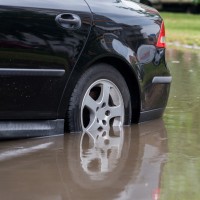 avto, naliv, poplava, voda