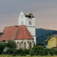 cerkveni zvonik, neurje, sinča vas